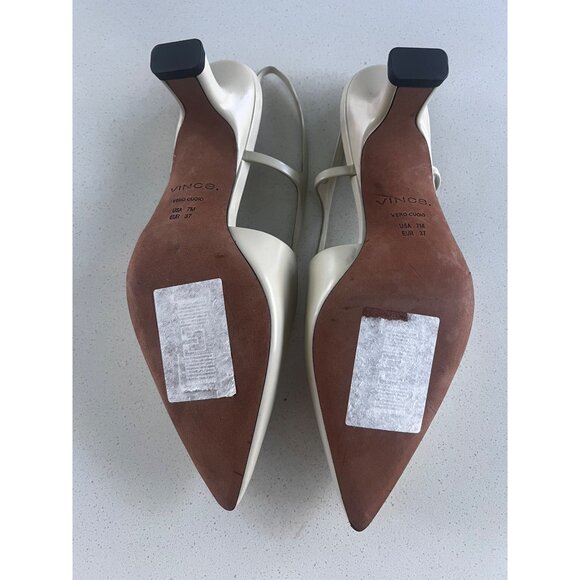 Vince Bianca Pump Cream leather heels size 7 NEW - Picture 6 of 9